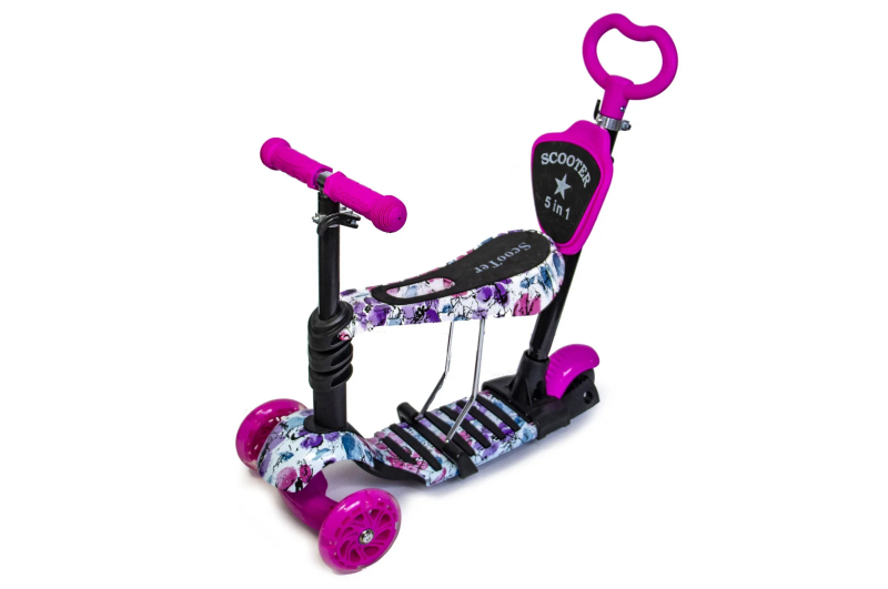 

Самокат с сиденьем СПОРТ NEW PRINT Маки ScooTer