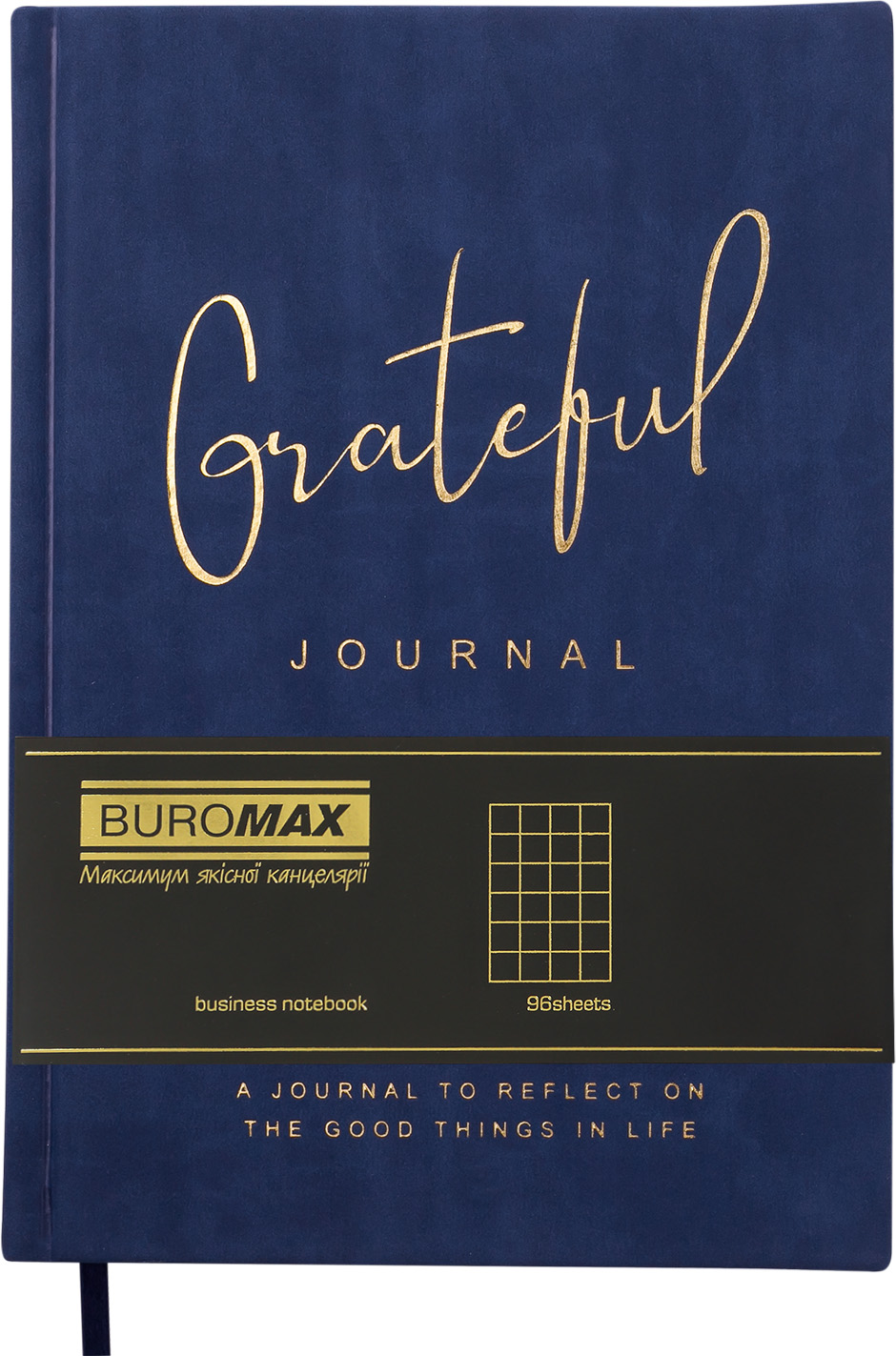 

Блокнот деловой Buromax Grateful A5 в клетку 96 листов обложка из искусственной кожи Синий (BM.295119-02)