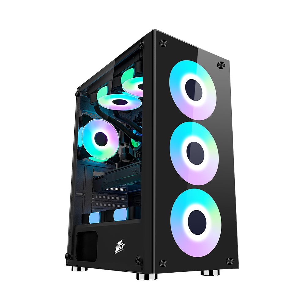

Корпус 1stPlayer V7-4F1 Color LED Black без БП