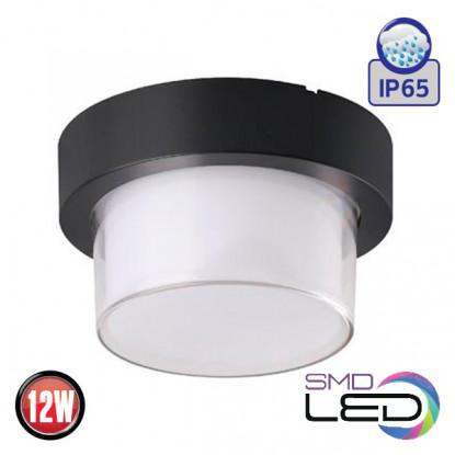 

Светильник уличный садово-парковый фасадный светодиодный LED Horoz Electric 12W "SUGA-12/RO" настенный, черный