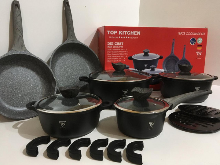 

Набор посуды 18 предметов Top Kitchen TK00022 мраморное покрытие