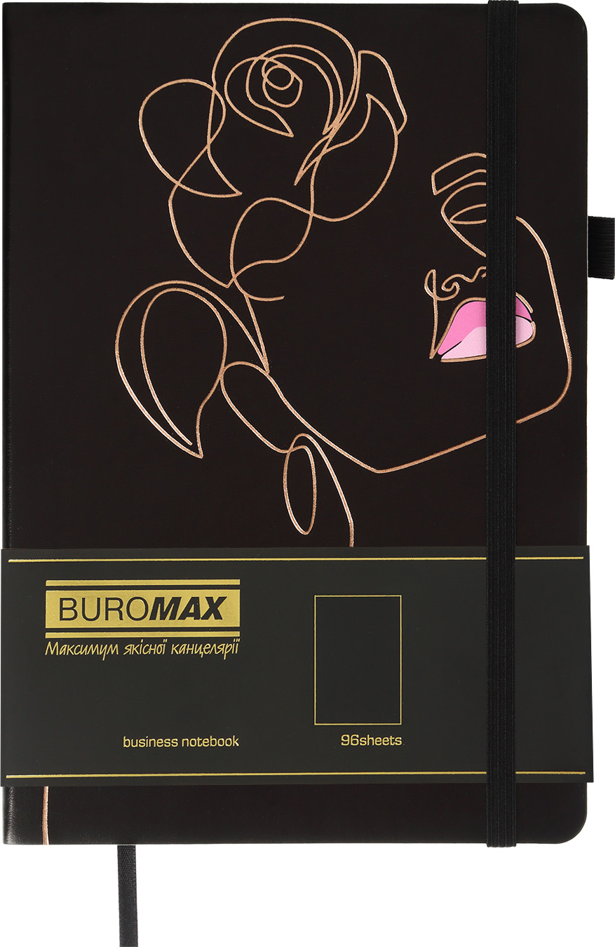 

Блокнот деловой Buromax Cherie A5 без линовки черная бумага обложка из искусственной кожи Черный (BM.295405-01)