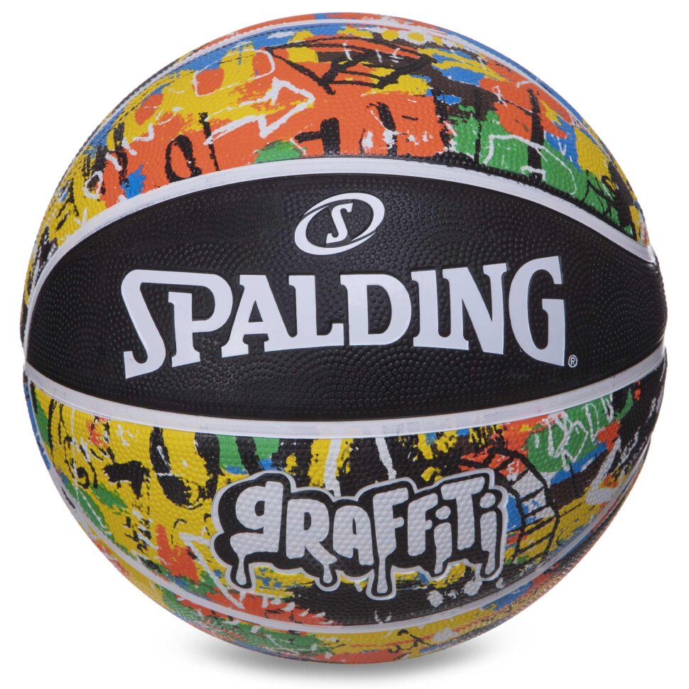 

Мяч баскетбольный №7 SPALDING 84372Y GRAFFITI черный-желтый