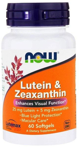 

Добавка для зрения и здоровья глаз NOW Foods Lutein and Zeaxanthin 60 мягких капсул (733739030641)