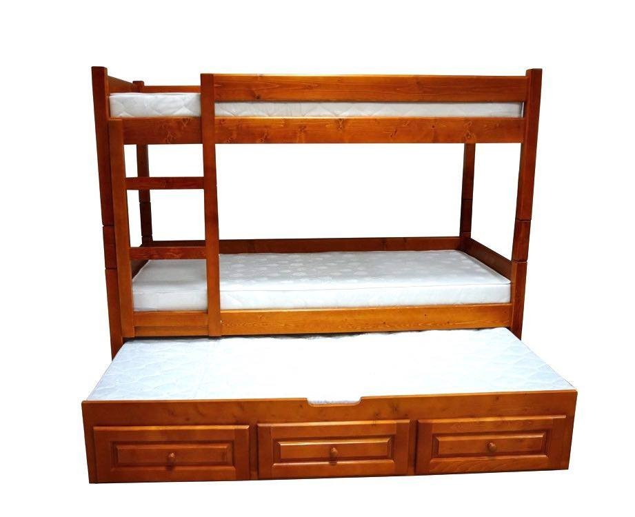 

Двухъярусная деревянная кровать-трансформер Л-306-А с выдвижной третьей кроватью Скиф 80х190 кальвадос