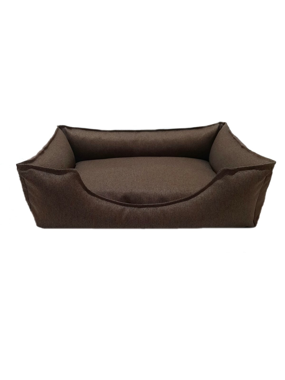 

Лежак 80×60×22 см лежанка для животных собак и кошек съемный чехол с бортами Huge and Tiny Коричневый 1 мебельная ткань