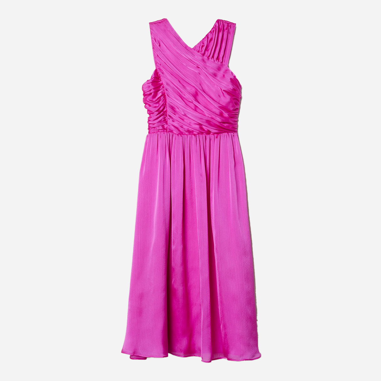 Акція на Сукня вечірня міді літня жіноча H&M 0623745 34 Темно-рожева від Rozetka
