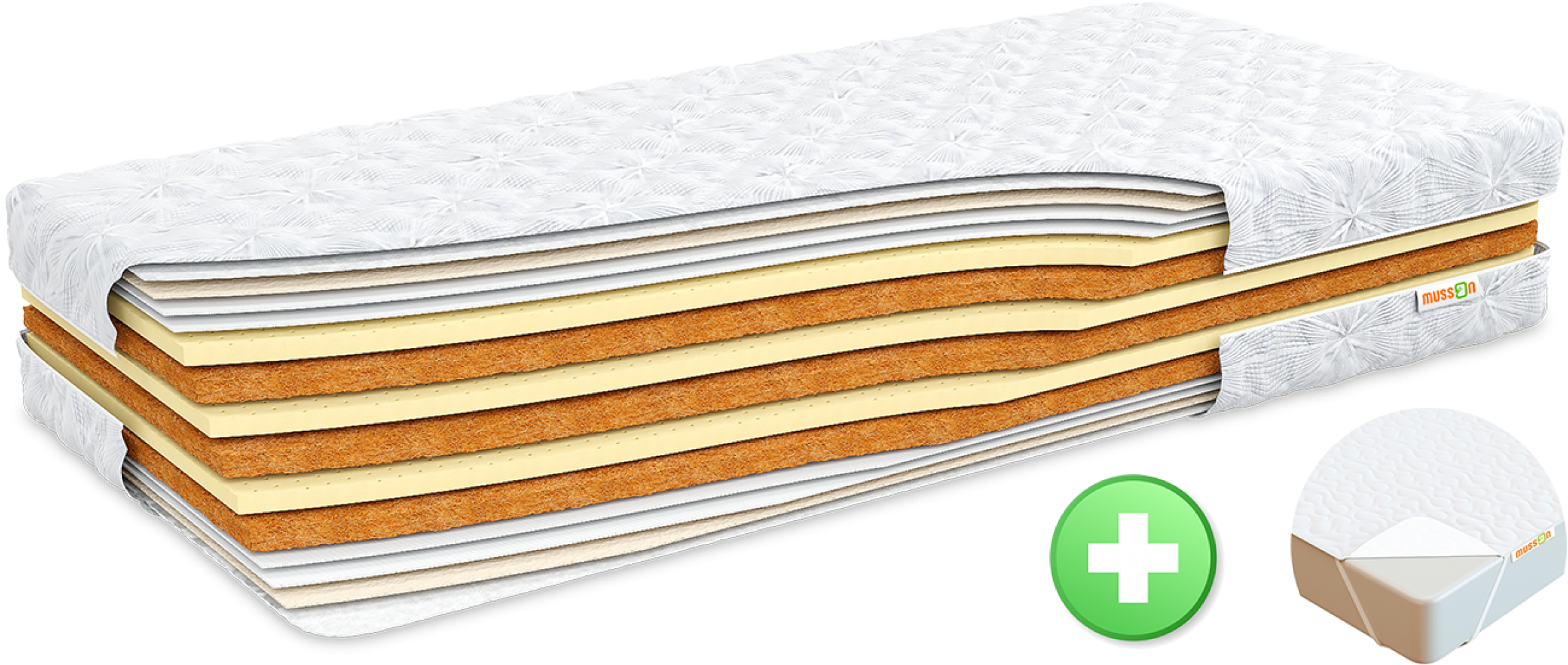 

Ортопедический беспружинный матрас Musson ЭКОЛАТЕКС DUAL 180х190