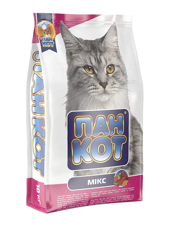 

Cухой корм Пан Кот Микс для кошек со вкусом говядины, курицы и рыбы 10 кг