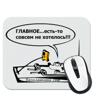 

Коврик для мыши Главное, есть-то совсем не хотелось