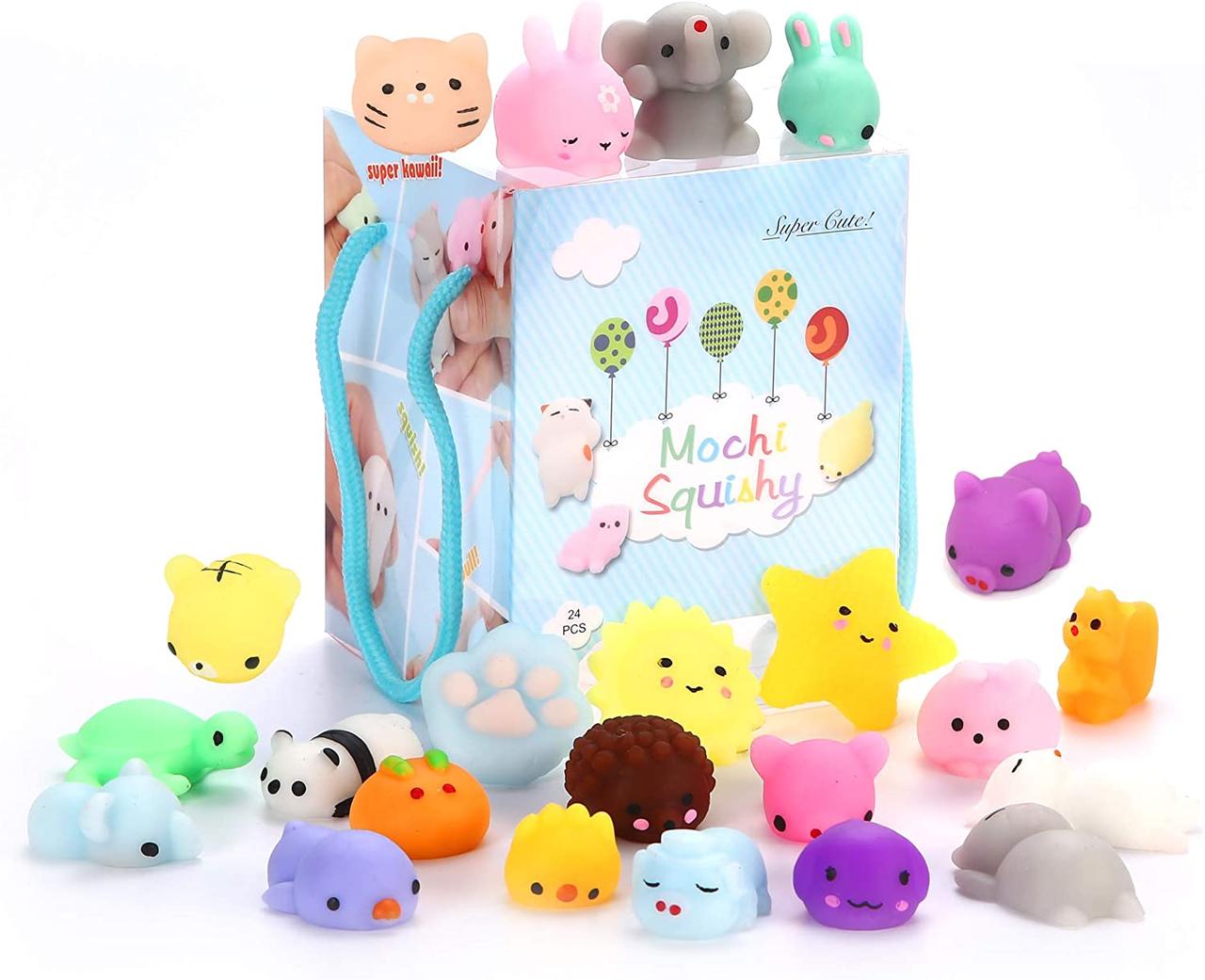 

Набор игрушек 24 шт антистресс Mochi Squishy разноцветные