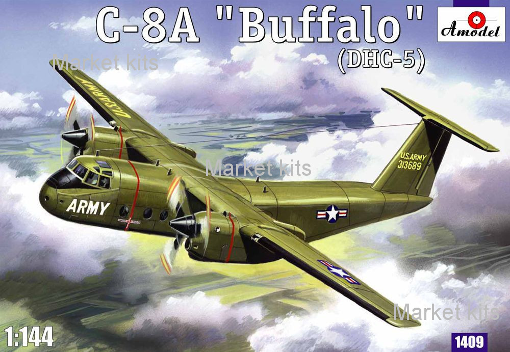 

C-8A «Buffalo» (DHC-5) Транспортный самолет с коротким взлетом и посадкой, ВМС США. 1:144 AMODEL (AMO1409)