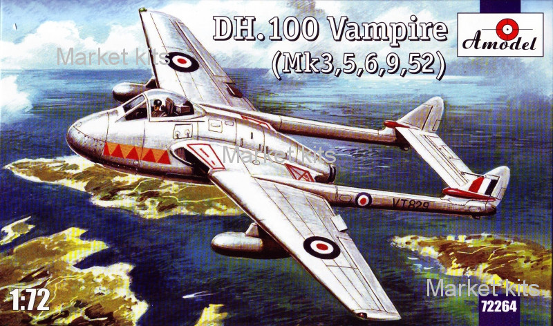 

Английский реактивный истребитель DH.100 Vampire 1:72 AMODEL (AMO72264)