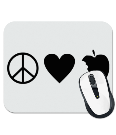 

Коврик для мыши Peace Love Apple