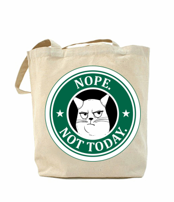 

Эко-сумка, шоппер с принтом повседневная Nope not today