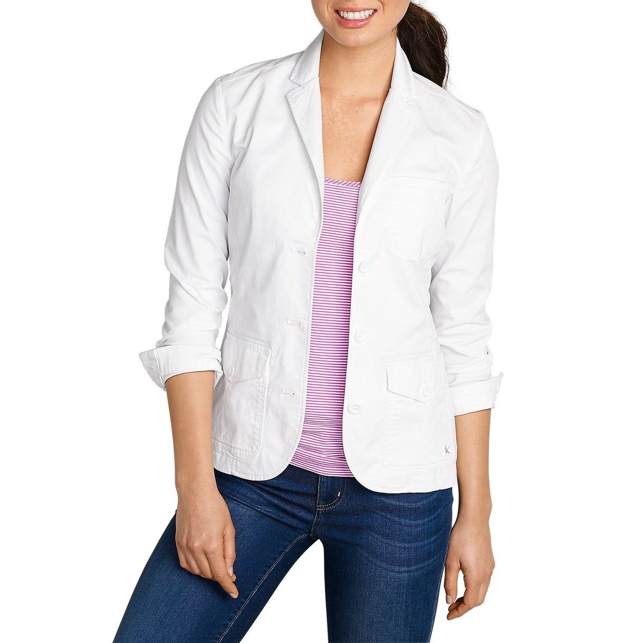 

Блейзер Eddie Bauer Womens Legend Wash Stretch Blazer 42 White