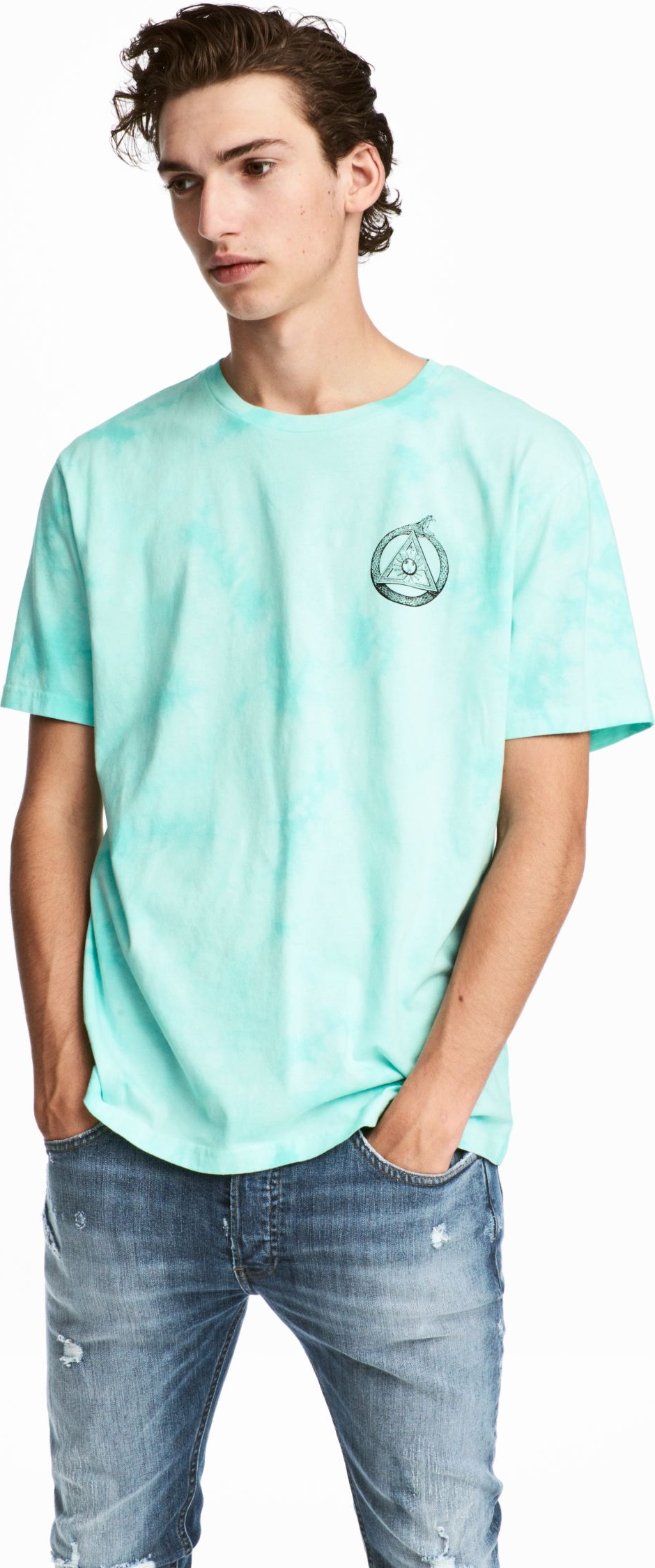 

Футболка H&M 3hm01120057 XS Бирюзовая