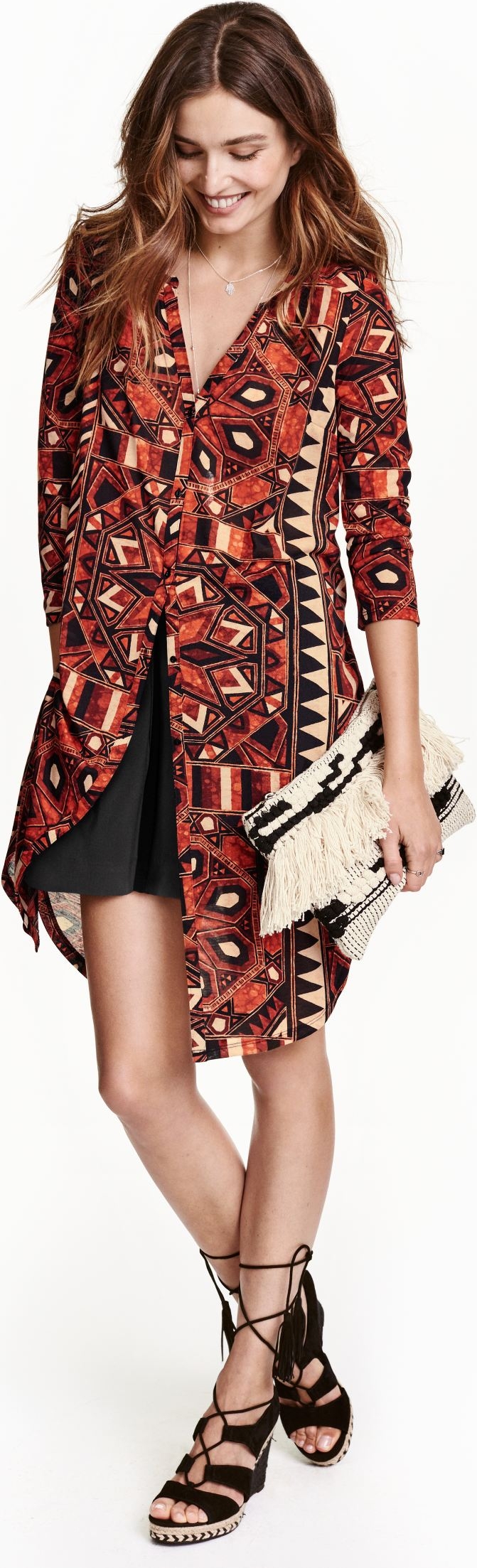 

Туника H&M 3hm05300154  Коричневая, Туника H&M 3hm05300154 XS Коричневая