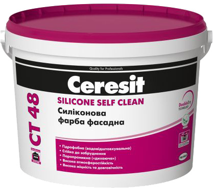 

Строительная краска фасадная Ceresit СТ-48 силиконовая 10 л Белая (IG701268)