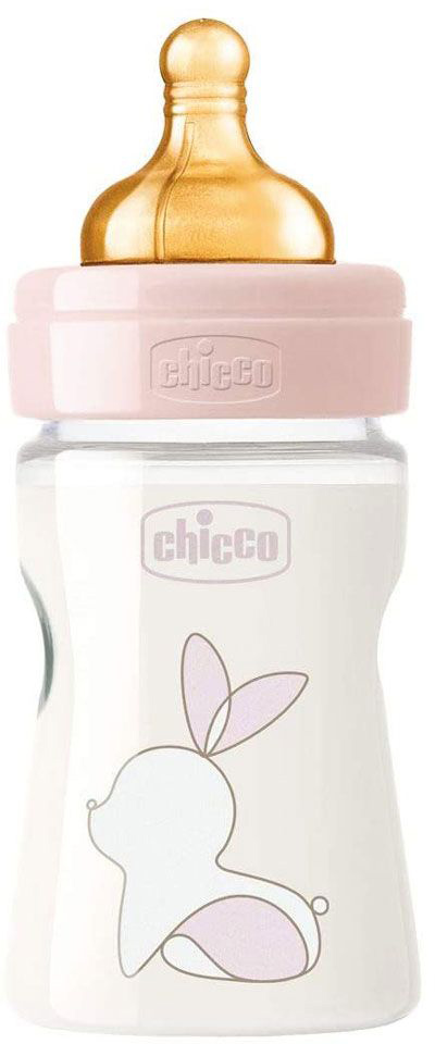 

Бутылочка для кормления пластиковая Chicco Original Touch с латексной соской 0м+ 150 мл Розовая (27610.10)