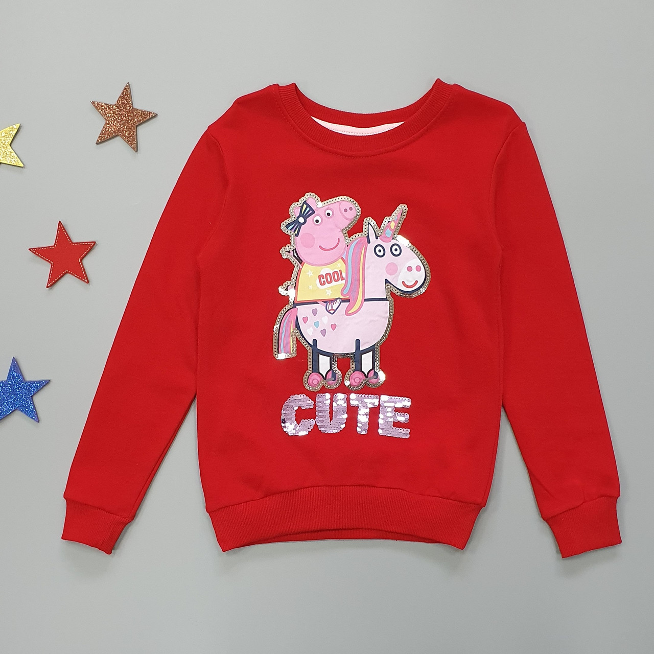 

Утепленный свитшот Peppa Pig Hacali kids для девочки 98-104 см Темно-красный 18426