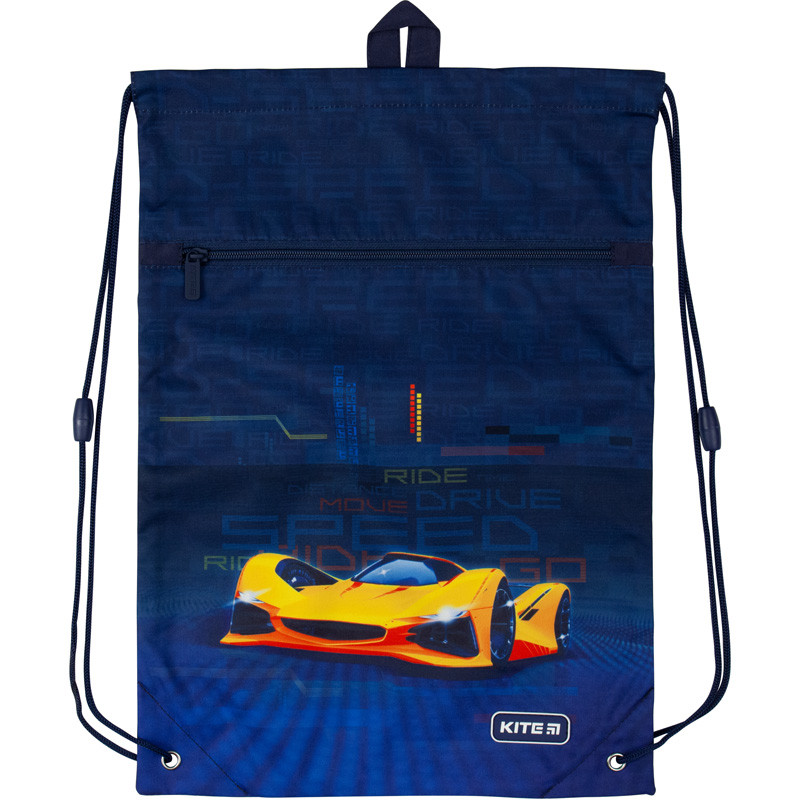 

Сумка для обуви с карманом Kite 601 Fast cars K20-601M-18 Синий