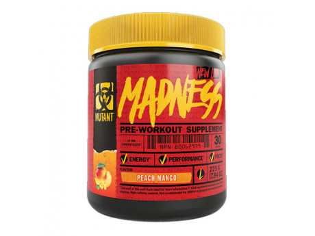 

Предтренировочный комплекс Mutant MADNESS 225 грамм Вкус Персик - Манго