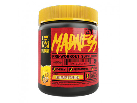 

Предтренировочный комплекс Mutant MADNESS 225 грамм Вкус Ананас