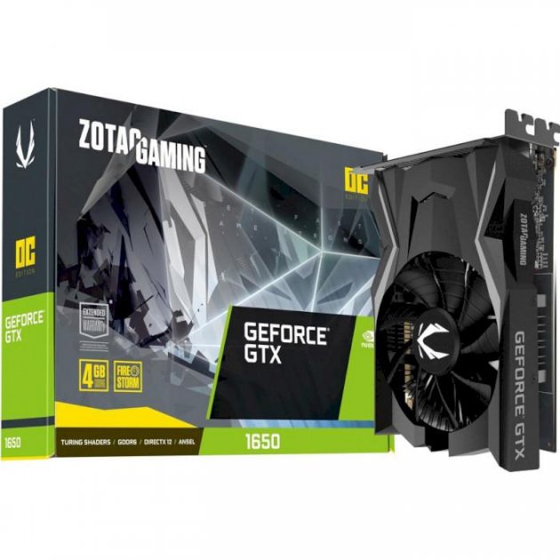 

Видеокарта GeForce GTX 1650 4Gb GDDR6 Zotac GAMING OC (ZT-T16520F-10L)