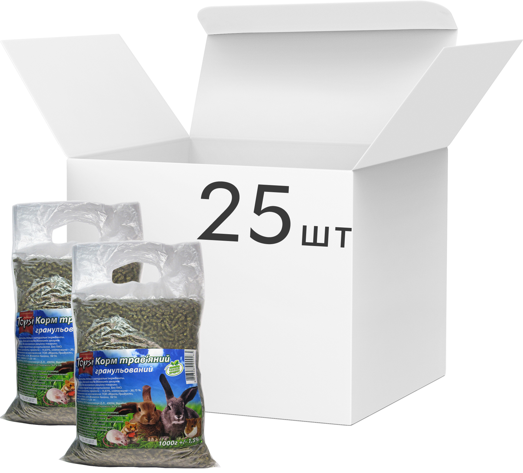 Акція на Упаковка корма для грызунов Topsi Травяной гранулированный 1 кг 25 шт (14823089900282) від Rozetka UA
