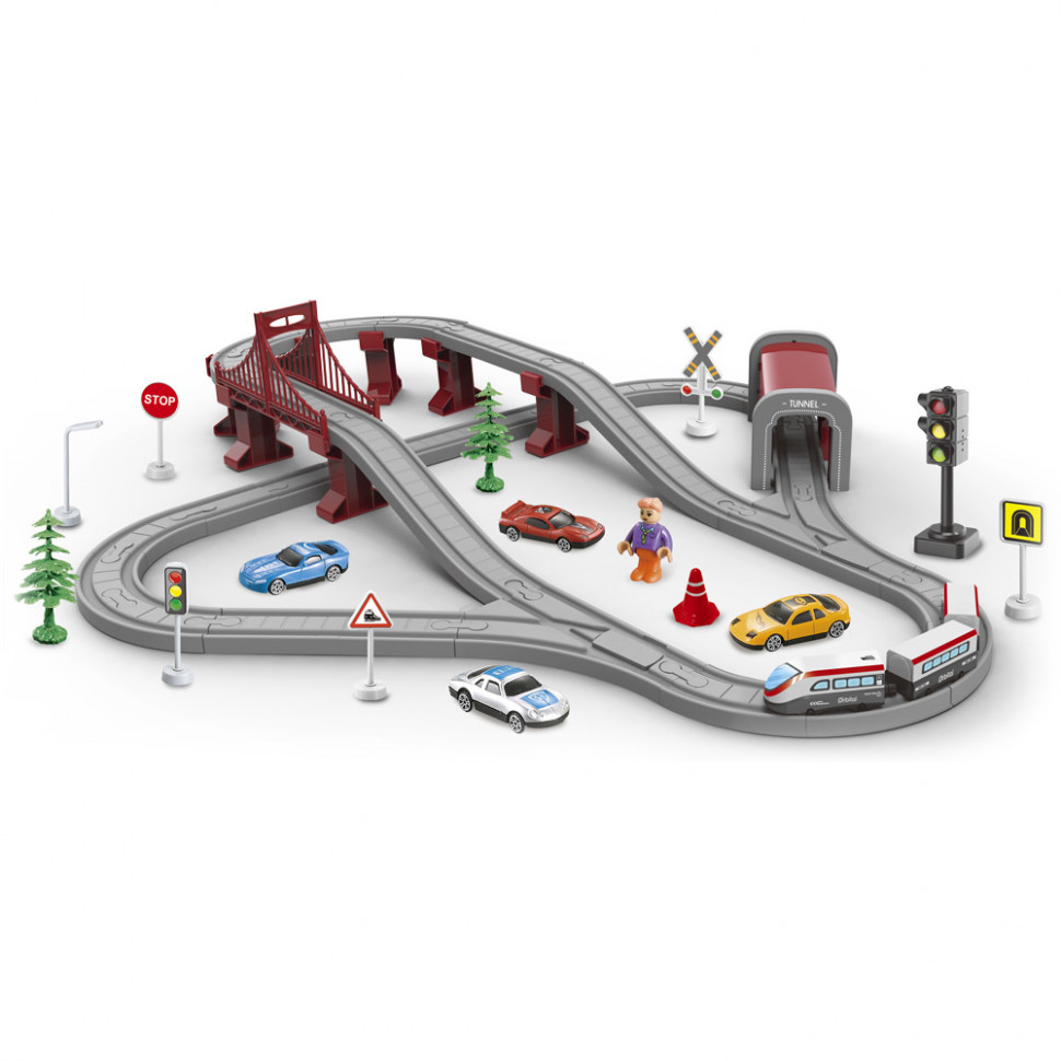 

Детская железная дорога "Городской экспресс" ZIPP Toys AU1885 80 деталей, красный