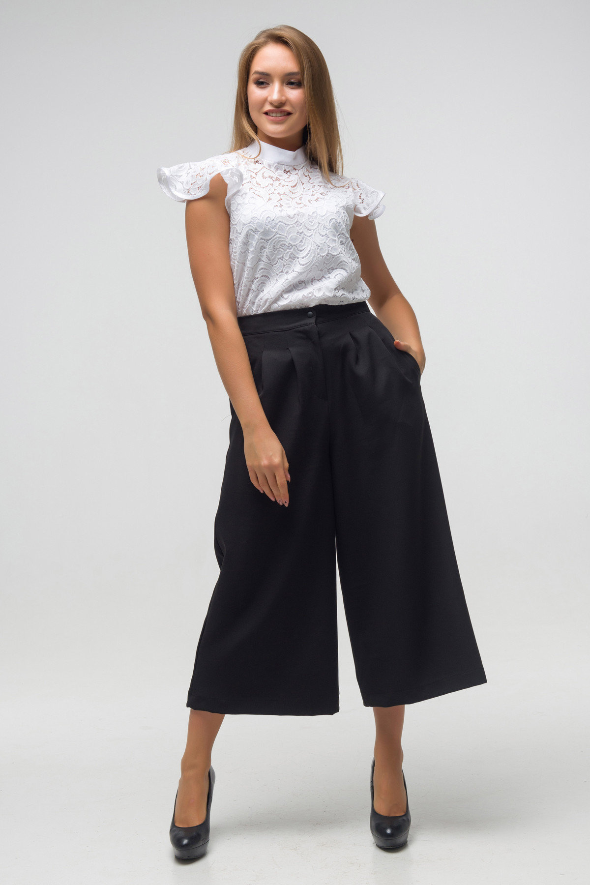 

Блуза FLFashion Дюшес ТБД 2741 с коротким рукавом 46 белая
