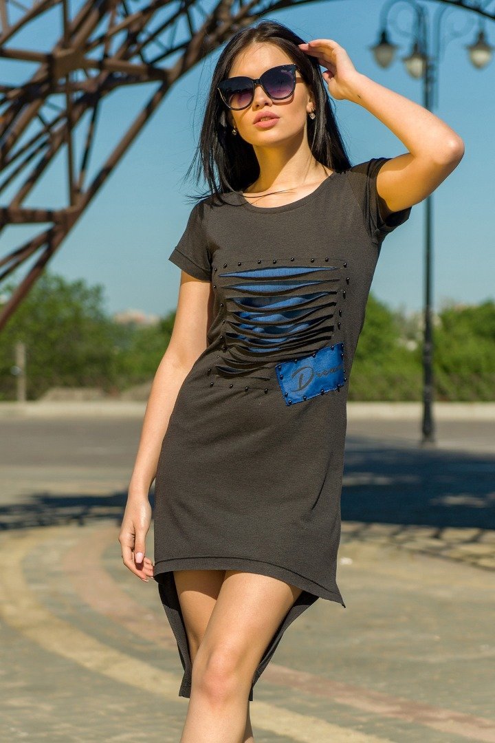 

Платье FLFashion Dream ЗПД 1203 повседневное до середины бедра  черное, Платье FLFashion Dream ЗПД 1203 повседневное до середины бедра 44 черное