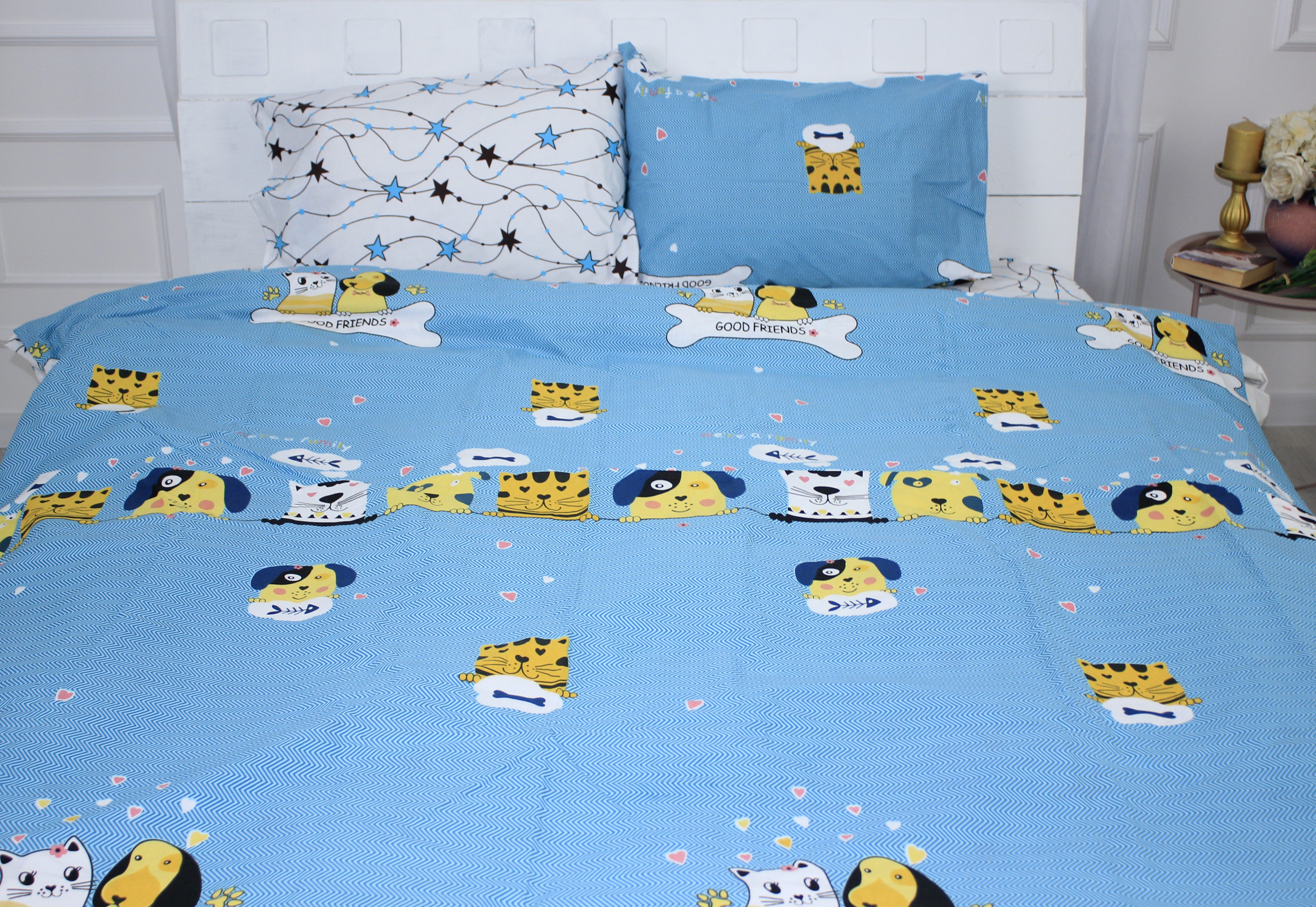 

Пододеяльник MirSon Ranforce Elite 17-0518 Cat-dog blue 110x140см