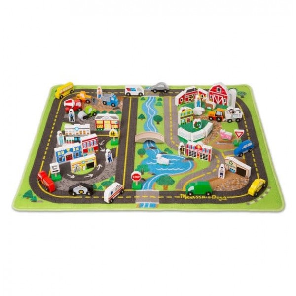 

МЕГА-набор Дорожный коврик и деревянные игрушки Deluxe Road Rug Play Set Melissa & Doug