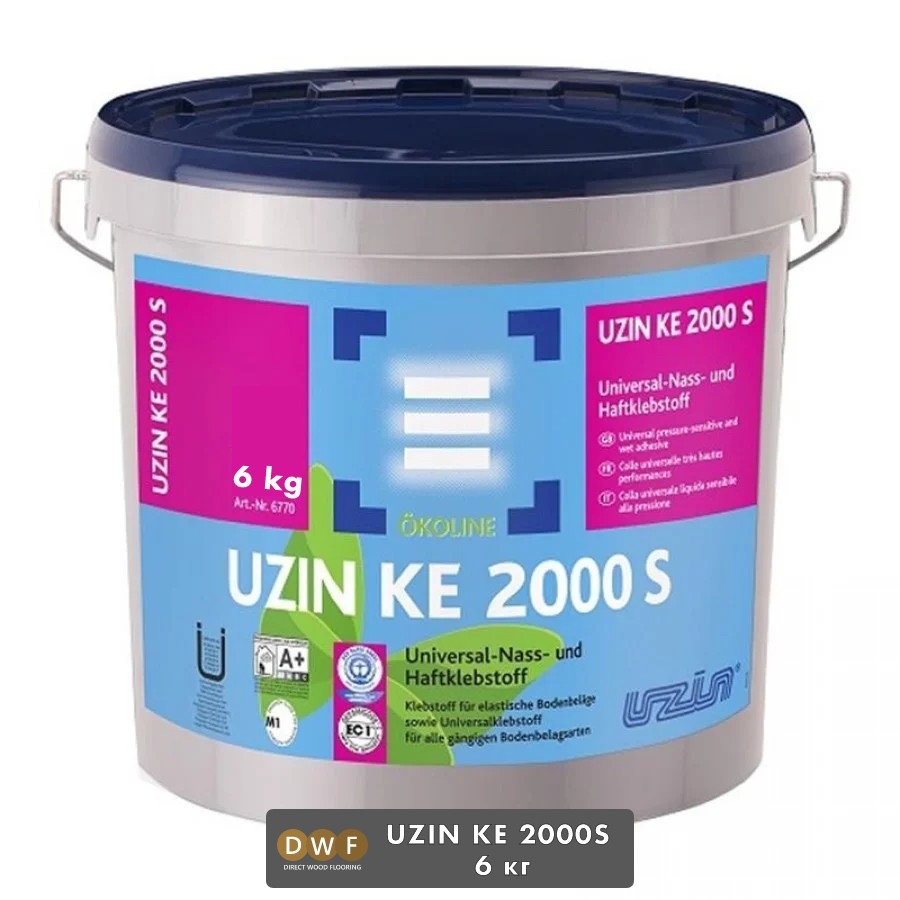 

Клей UZIN KE 2000 S универсальный для виниловых покрытий и ПВХ покрытий 6 кг