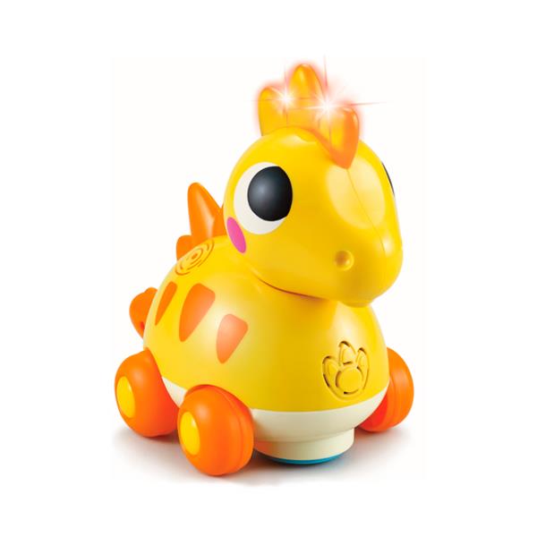 

Каталка Hola Toys Стегозавр с мелодиями и звуковыми эффектами пластик желтый AFK 6110D