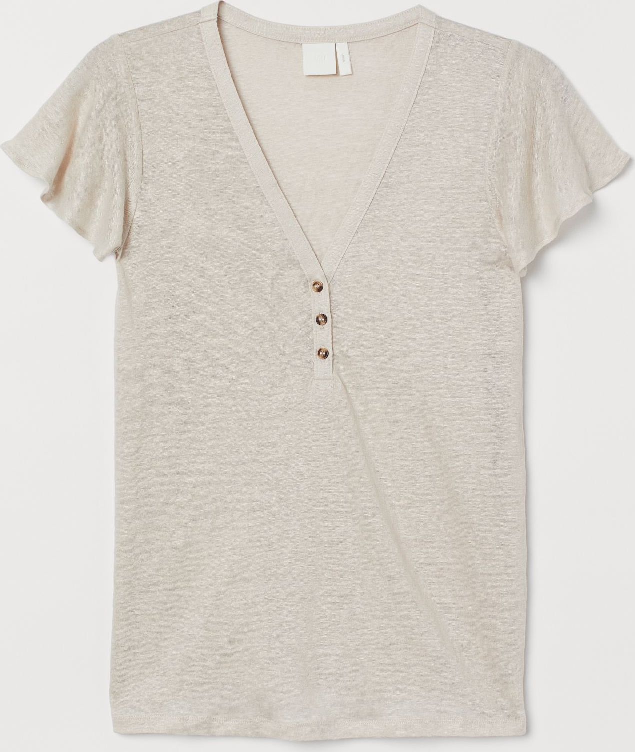 

Футболка H&M 611-8324651 S Бежевая