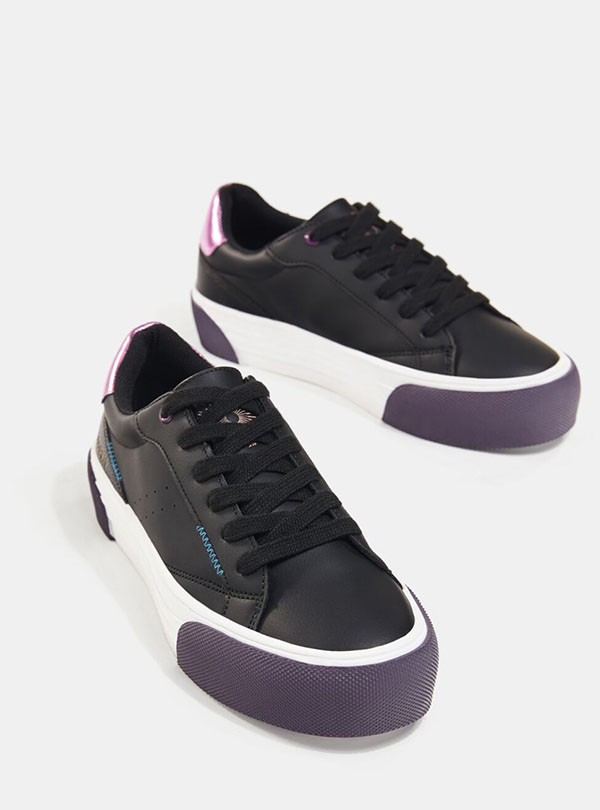 

Кеды на платформе для девочки 7797 Bershka 38 см Черный 56453