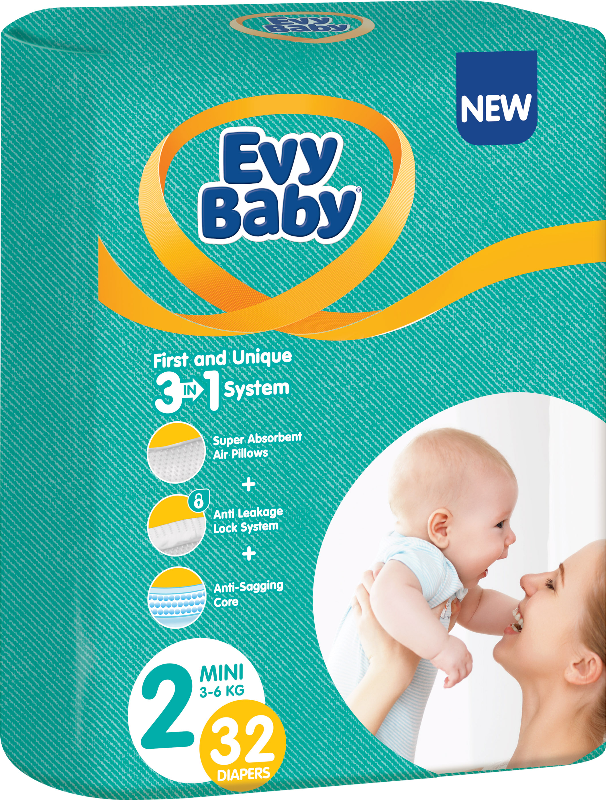 Подгузники детские гигиенические одноразовые Evy Baby Mini 3-6 кг 32 шт  (8690506520199) – отзывы покупателей | ROZETKA