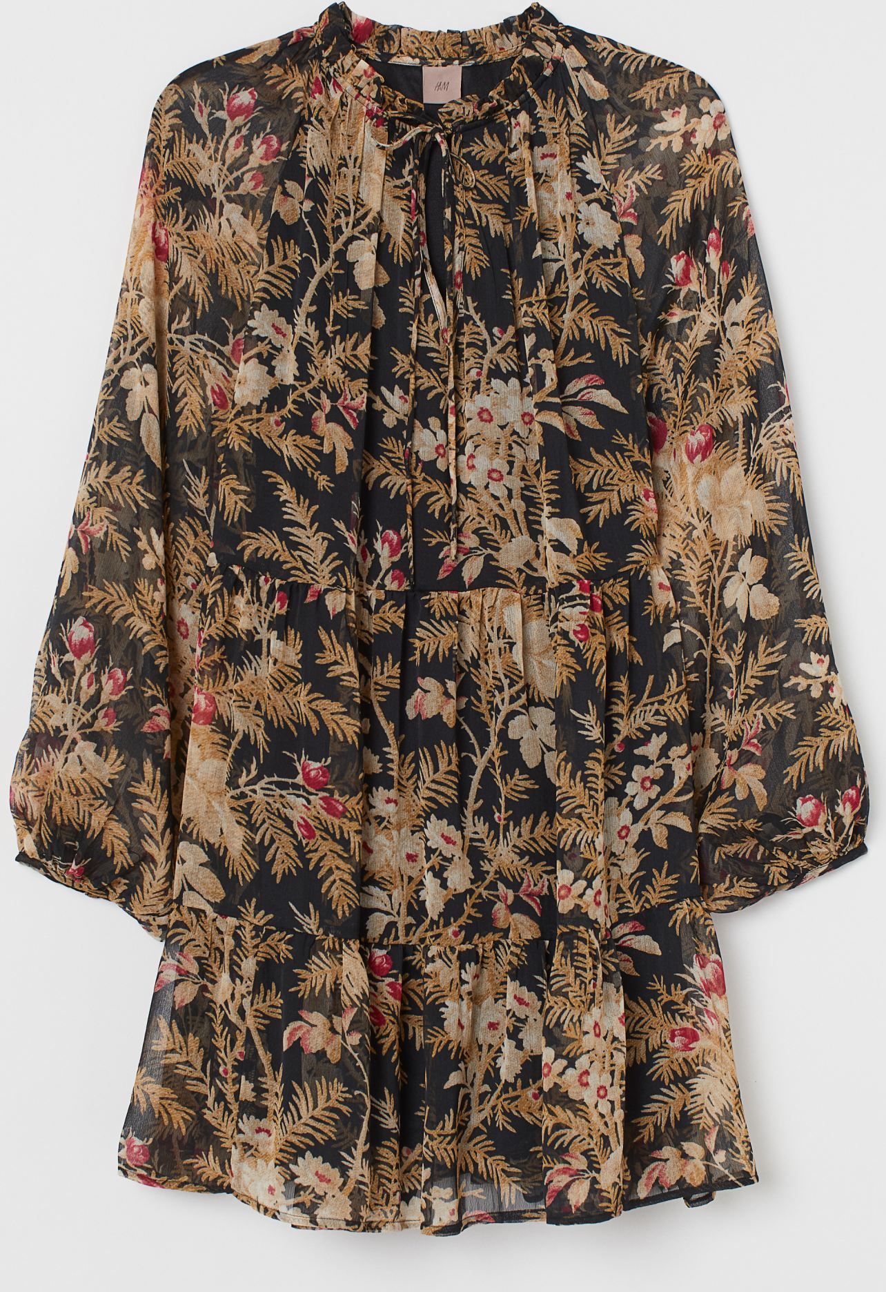 

Платье H&M 2112-8314171 XXL Черное цветы
