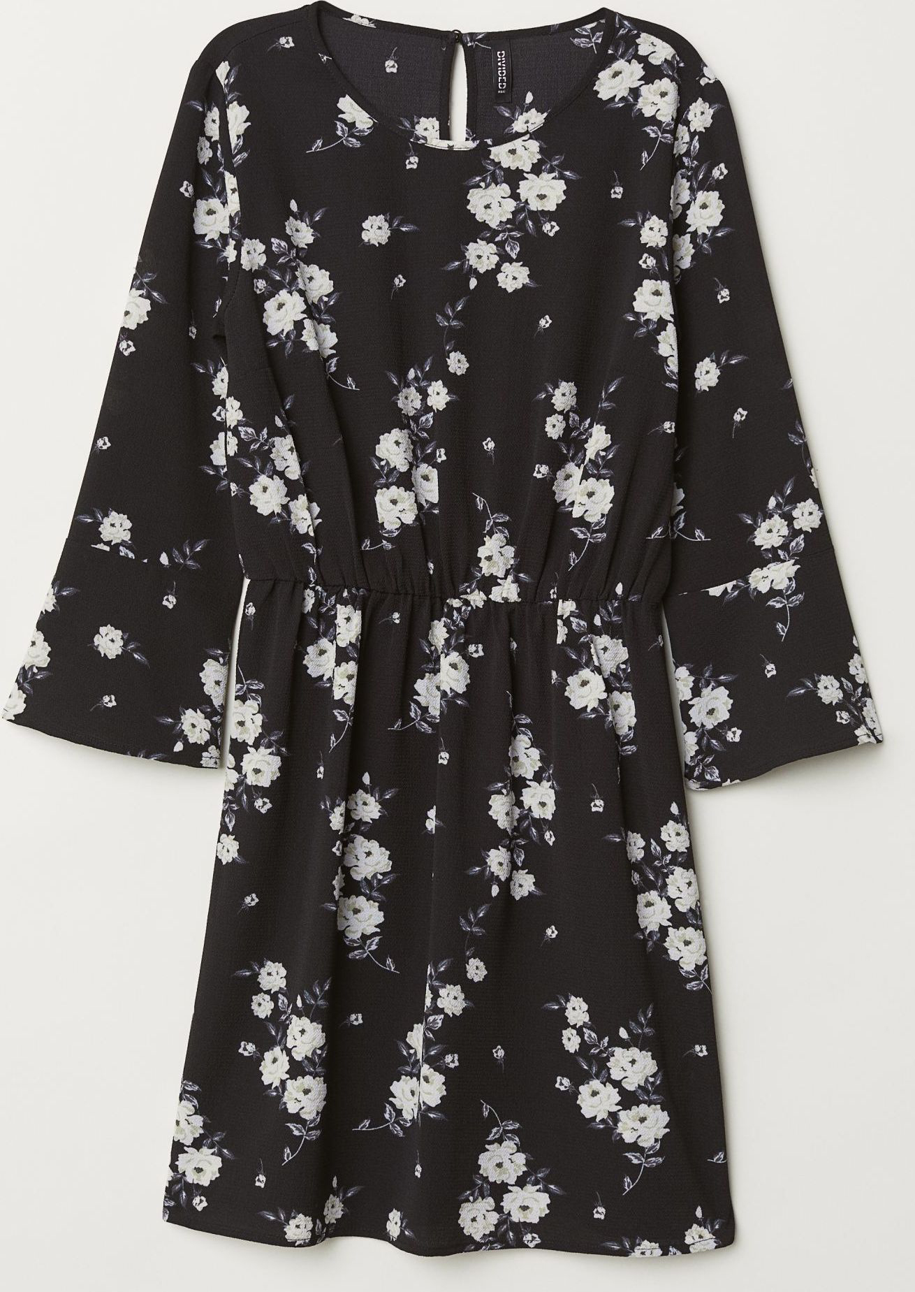 

Платье H&M 2212-6902768 38 Черное белые цветы