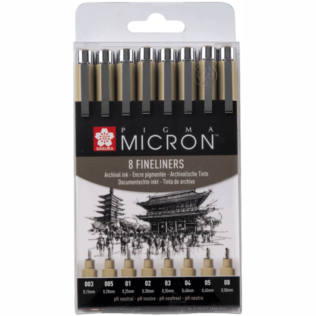 

Набор лайнеров Sakura Pigma Micron 0.15 - 0.5 мм 8 шт Черные (POXSDK8)