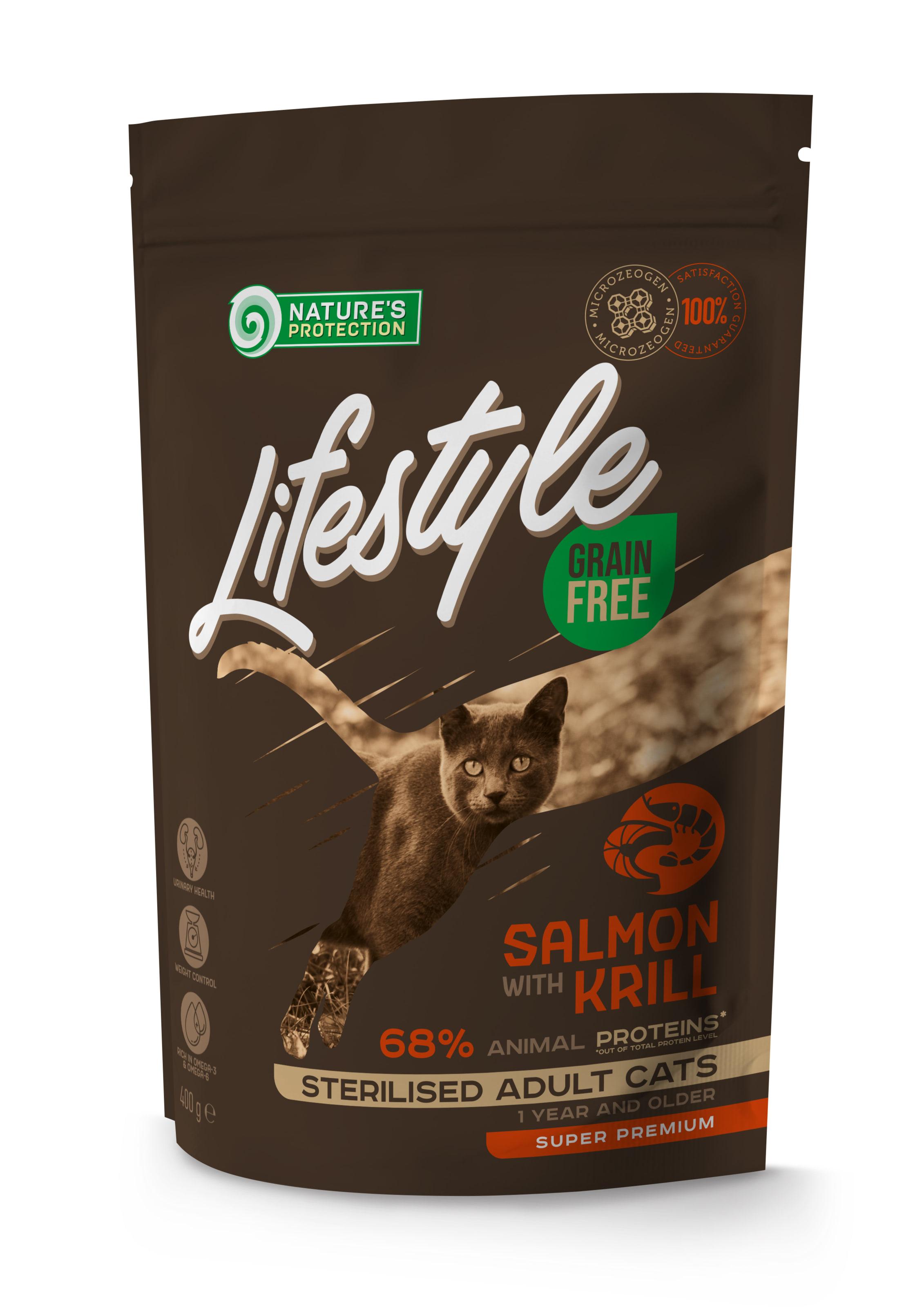 Сухой корм для стерилизованых кошек лосось Lifestyle Grain Free Salmon ...