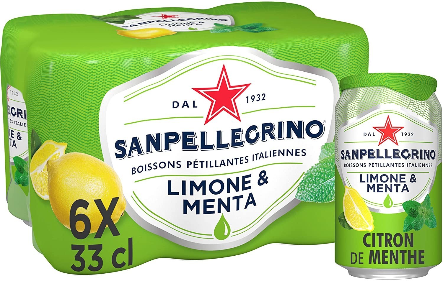 Упаковка напитка San Pellegrino Limone e Menta 330 мл х 6 шт ...