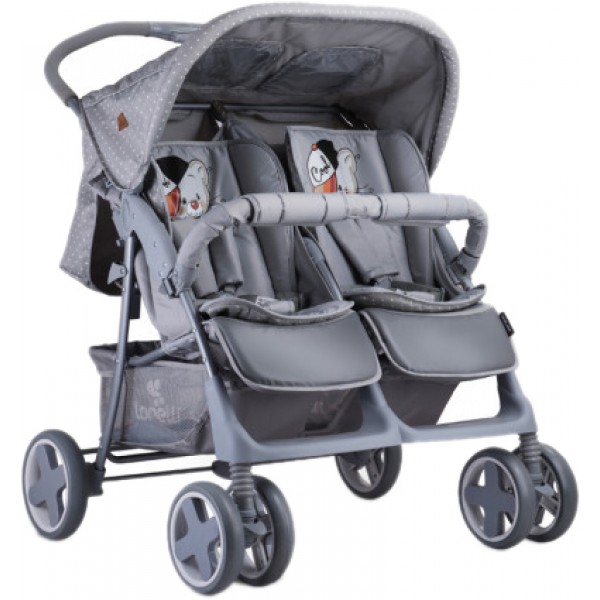 

Коляска прогулочная для двойни Lorelli TWIN Grey Cool Cat (21559)