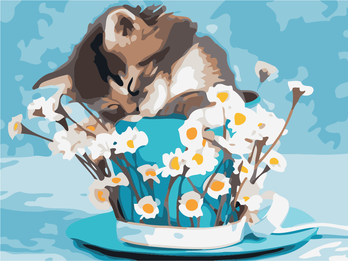 

Картина по номерам ArtStory Котенок с ромашками, 30 х 40 см (AS0471)