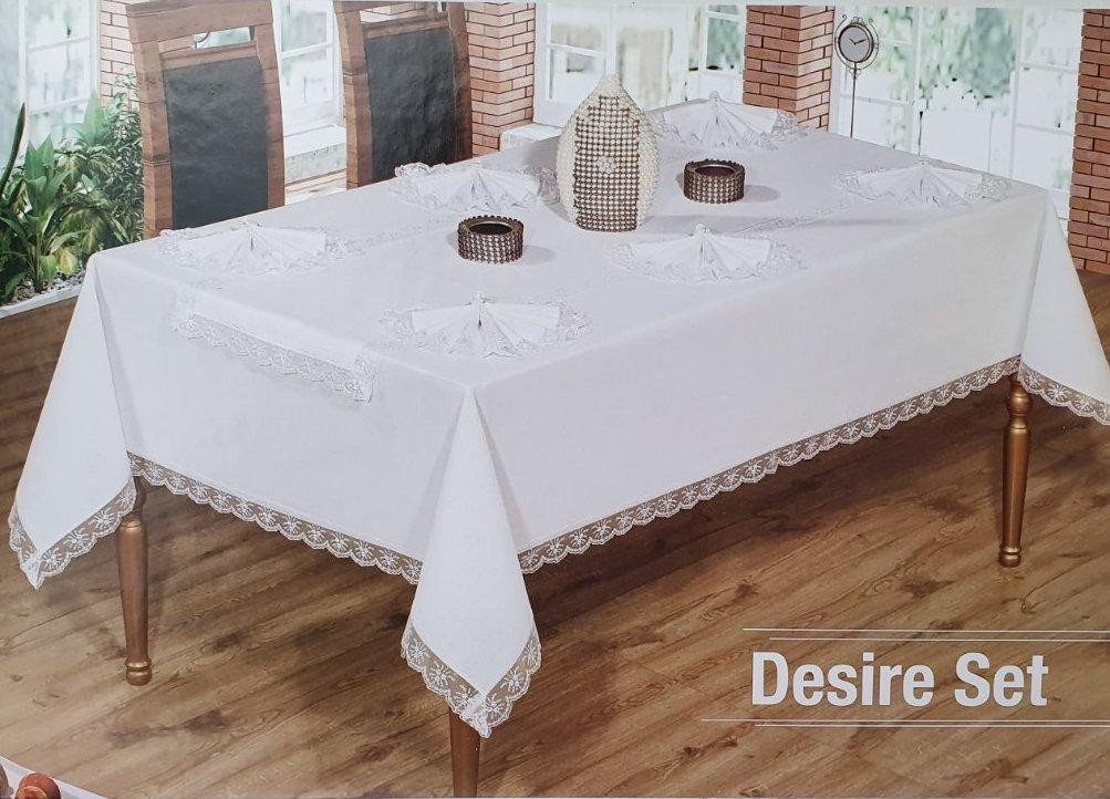 

Скатерть Set Maison Royale 160x220+8 psc Desire Cream