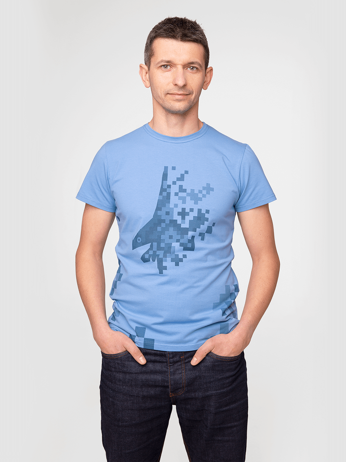 

чоловіча футболка - 831 БРИГАДА - блакитний, XL