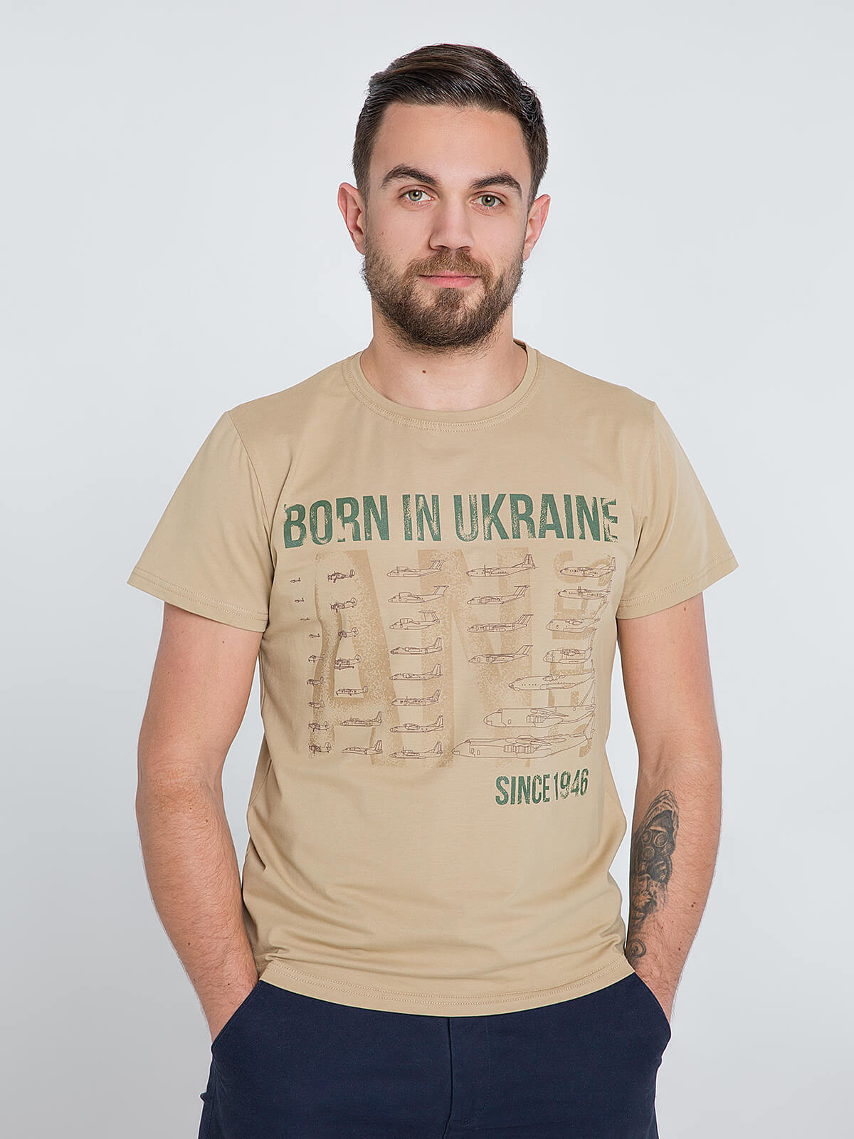 

чоловіча футболка - BORN IN UKRAINE - пісочний, чоловіча футболка - BORN IN UKRAINE - пісочний, XL